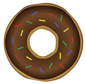 Chocolate Sprinkled Donut Illustration PNG Image