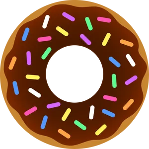 Chocolate Sprinkled Donut Illustration PNG Image