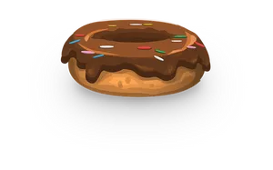 Chocolate Sprinkled Donut Illustration PNG Image