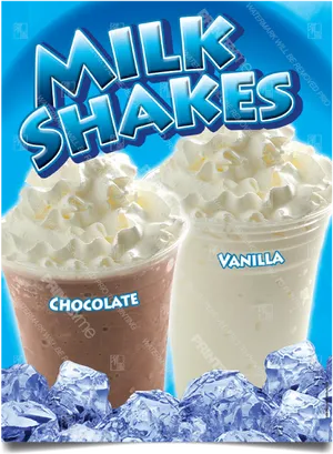 Chocolate Vanilla Milkshakes Ice Cold Advertisement PNG Image