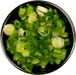Chopped Green Onions Top View PNG