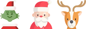 Christmas Characters Trio PNG Image