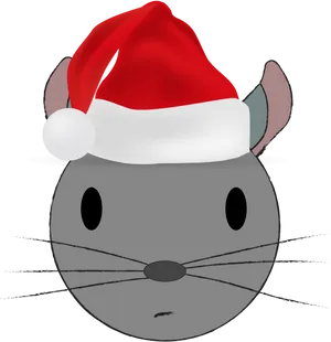 Christmas Chinchilla Cartoon Portrait PNG Image