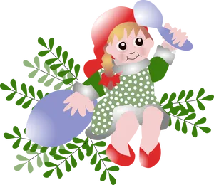 Christmas Elf Cartoonwith Candy Cane PNG Image