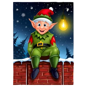 Christmas Elf In Chimney Png Nxi PNG Image