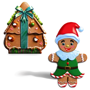 Christmas Elf With Gingerbread Png 64 PNG Image