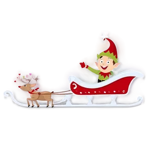 Christmas Elf With Sleigh Png 06252024 PNG Image