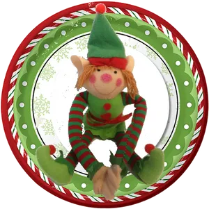 Christmas Elfon Holiday Dinner Plate PNG Image