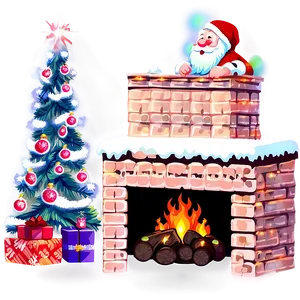 Christmas Fireplace With Santa Claus Png Ucg17 PNG Image