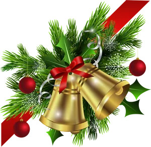 Christmas Garlandwith Bells PNG Image