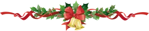 Christmas Garlandwith Red Ribbonand Bells PNG Image