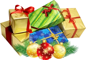 Christmas Giftsand Ornaments.png PNG Image