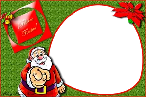 Christmas Greetings Santa Frame PNG Image