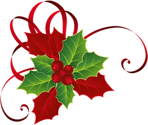 Christmas Holly Decoration PNG Image