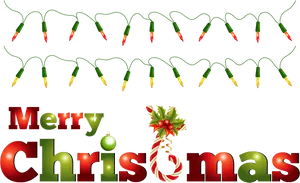 Christmas Lightsand Greetings PNG Image