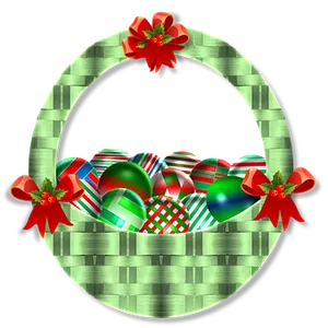 Christmas Ornament Basket Graphic PNG Image