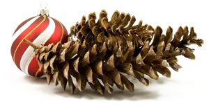 Christmas Ornamentand Pinecones PNG Image