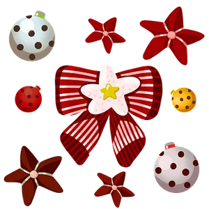 Christmas Ornamentsand Bow Vector PNG