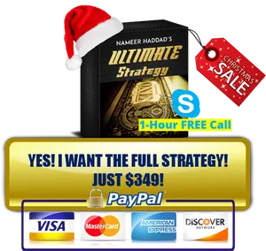 Christmas Sale Strategy Book Promotion PNG Image