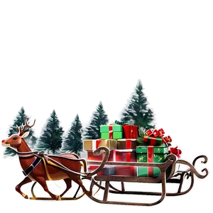 Christmas Sleigh In Forest Png Xpq PNG Image