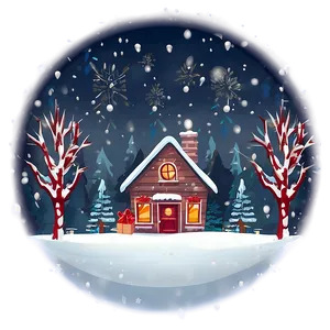 Christmas Snow Scene Png Anp PNG Image