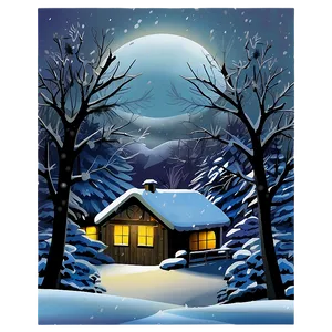 Christmas Snow Scene Png Liu PNG Image