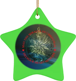 Christmas Star Ornamentwith Snowflakeand Message PNG Image