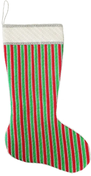 Christmas Stocking Striped Pattern PNG Image