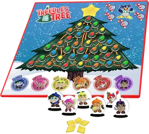 Christmas Tree Board Game Characters PNG Image