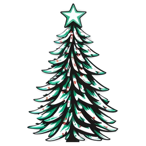 Christmas Tree Outline C PNG Image