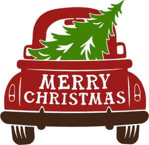 Christmas Treeon Red Car Clip Art PNG Image