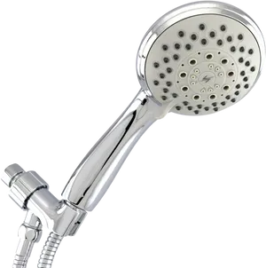 Chrome Handheld Showerhead PNG Image