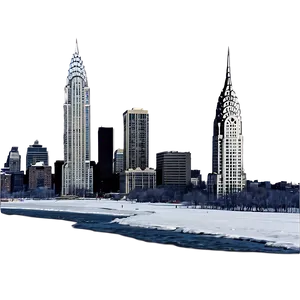 Chrysler Building Winter Scene Png Yon PNG Image