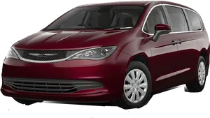 Chrysler Minivan Red Side View PNG Image