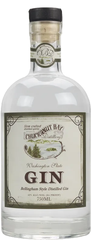 Chuckanut Bay Distilled Gin Bottle PNG Image