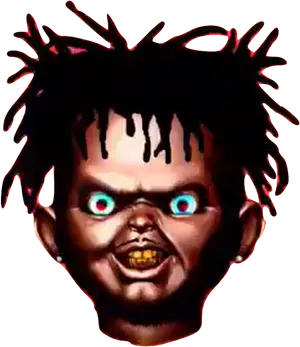 Chucky Horror Character Glowing Eyes PNG Image