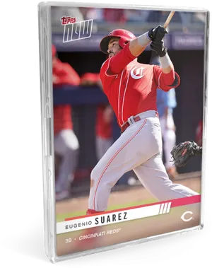 Cincinnati Reds Eugenio Suarez Topps Now Card PNG Image