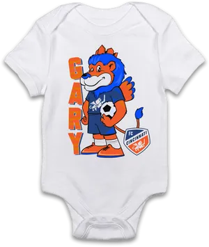 Cincinnati Soccer Mascot Baby Onesie PNG Image