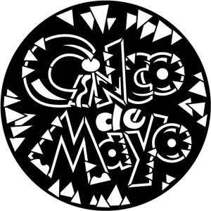 Cincode Mayo Blackand White Artwork PNG Image