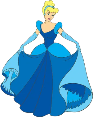 Cinderella Classic Blue Ballgown PNG Image