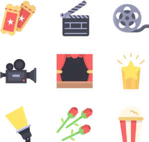 Cinema Icons Collection PNG Image