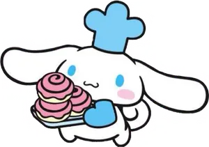 Cinnamoroll Chef With Pink Macarons PNG Image