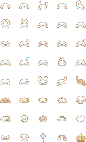 Cinnamoroll Expressions Collection PNG Image