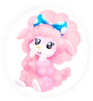 Cinnamoroll Pink Fluffy Character PNG Image