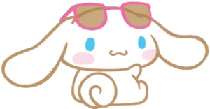 Cinnamoroll Wearing Sunglasses PNG Image