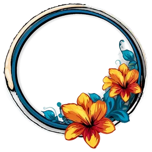 Circle Frame With Flowers Png 45 PNG Image