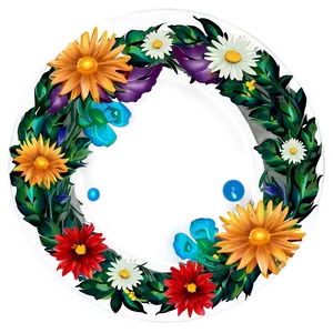 Circle Frame With Flowers Png Fjk PNG Image