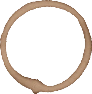 Circular Coffee Stainon Blue Background PNG Image