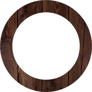 Circular Wooden Frame Texture PNG Image