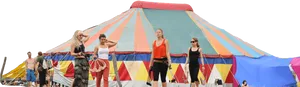 Circus_ Performers_ Preparation_ Tent_ Background PNG Image